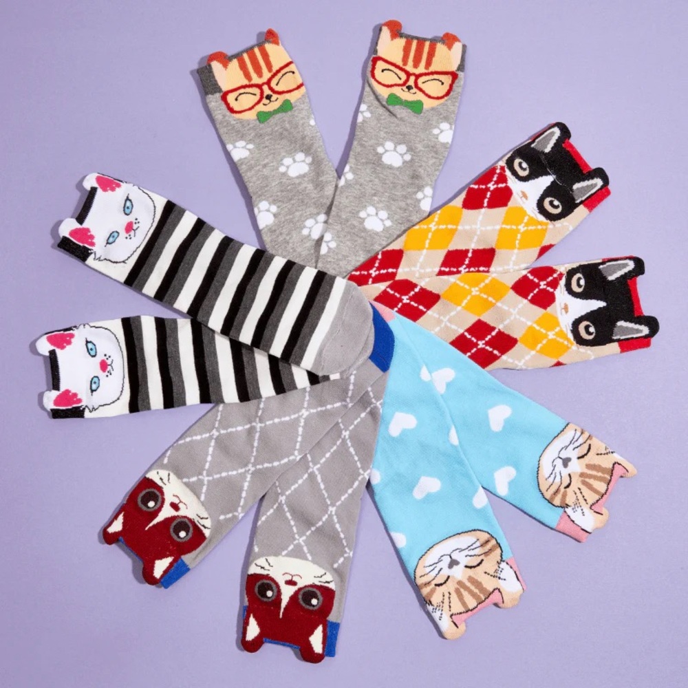 “Cat Walk” Sock Collection - 5 Pair